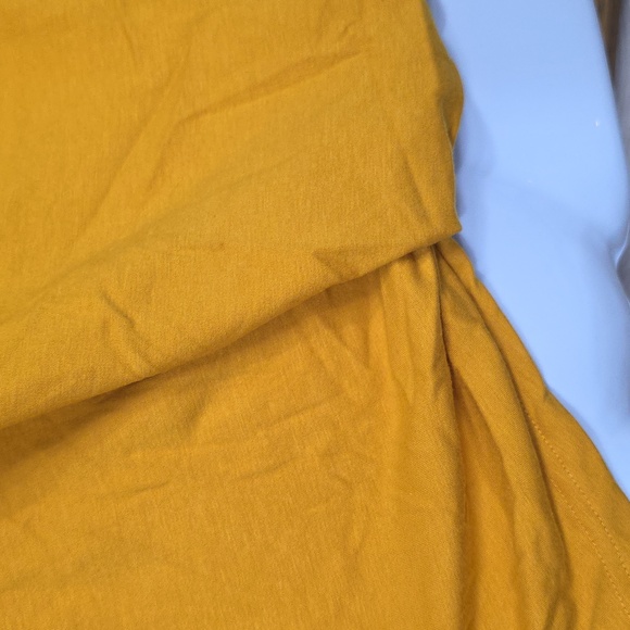 Boho Mustard Yellow Off-the-Shoulder Knot-Front Top - Picture 7 of 10